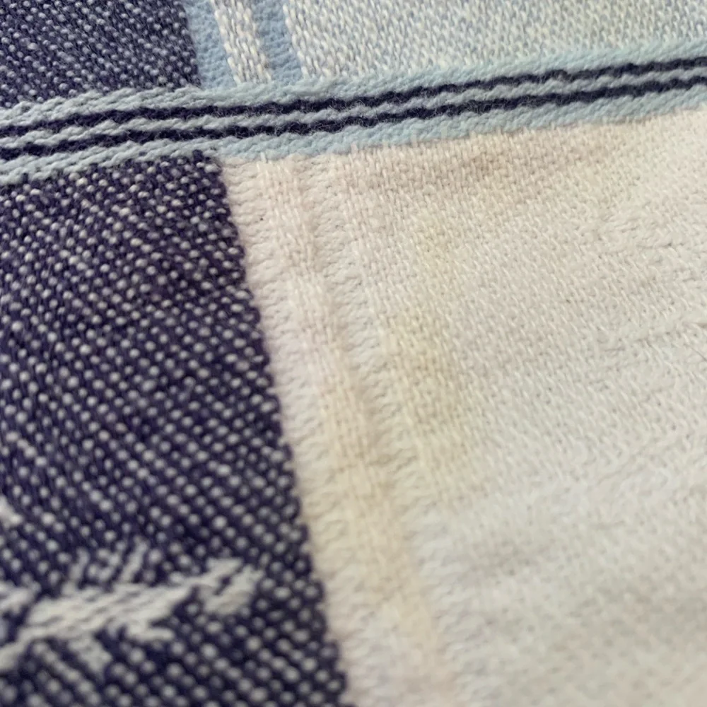 Blue And White Checked Snowflake Bathroom Face Wash Cloths Set of 8